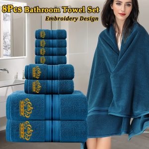 🛁 طقم مناشف فندقية مطرزة – 8 قطع قطنية فاخرة 🛁 دلّل نفسك وجدد حمامك مع طقم مناشف فاخرة مصنوع من قطن ناعم بجودة فنادق 5 نجوم، بتصميم مطرز أنيق وألوان سادة متعددة. ✅ يشمل: 2 منشفة حمام + 2 منشفة يد + 4 مناشف وجه. ✅ قماش قطني فاخر ناعم ومريح على البشرة. ✅ امتصاص عالي مثالي للاستخدام اليومي والفندقي. ✅ تصميم تطريز أنيق يضيف لمسة فخامة. ✅ مناسب للمنزل، الفنادق، الساونا أو كهدايا راقية. الفخامة والعملية في طقم مناشف واحد متكامل. ✨