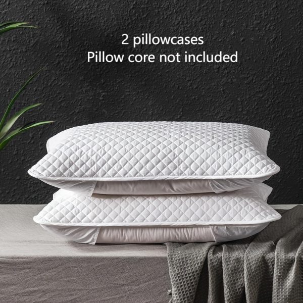 🛏️ أغطية مخدات فاخرة – تصميم مربعات مبطن ثلاثي الطبقات 🛏️ احمِ مخدتك بأناقة مع طقم أغطية مخدات فندقية بتصميم مربعات مميز، مبطن بثلاث طبقات مع طبقة عزل داخلية. ✅ قماش بارد ومتنفس يمنحك راحة في كل المواسم. ✅ تصميم نصف غطاء لحماية عملية وسهلة التركيب. ✅ متينة وسميكة تناسب الاستخدام الفندقي والمنزلي. ✅ قابلة للغسيل في الغسالة للحفاظ على النظافة. ✅ بدون حشوة (فقط الغطاء). فخامة الفنادق، الآن تحمي مخدتك في بيتك. ✨ - Image 12