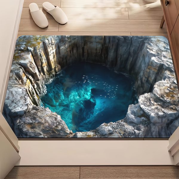 🌊 دعاسة مطبوعة بتأثير بصري عميق – تصميم ثلاثي الأبعاد فاخر 🌊 أضف لمسة إبداعية لبيتك مع دعاسة فاخرة بطباعة عالية الدقة تعطي إحساس العمق، مصنوعة من مايكروفايبر ماصّ للماء وقابلة للغسيل في الغسالة. ✅ تصميم بصري مميز يلفت الأنظار ويضيف لمسة فنية. ✅ قماش مايكروفايبر ماصّ يحافظ على الأرضية جافة. ✅ قاعدة مانعة للانزلاق لثبات وأمان أكبر. ✅ مثالية للمدخل، غرفة المعيشة، غرفة النوم، أو حتى اليوغا والتخييم.  ديكور فني ووظيفة عملية في قطعة واحدة. 🏡✨ - Image 4