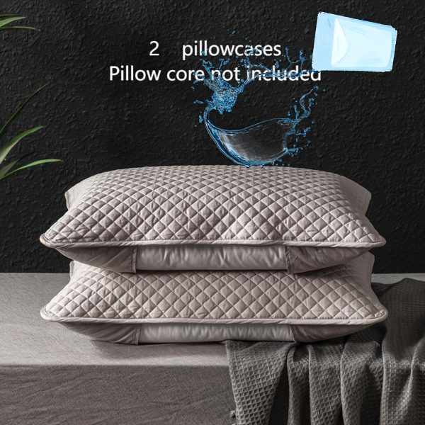 🛏️ أغطية مخدات فاخرة – تصميم مربعات مبطن ثلاثي الطبقات 🛏️ احمِ مخدتك بأناقة مع طقم أغطية مخدات فندقية بتصميم مربعات مميز، مبطن بثلاث طبقات مع طبقة عزل داخلية. ✅ قماش بارد ومتنفس يمنحك راحة في كل المواسم. ✅ تصميم نصف غطاء لحماية عملية وسهلة التركيب. ✅ متينة وسميكة تناسب الاستخدام الفندقي والمنزلي. ✅ قابلة للغسيل في الغسالة للحفاظ على النظافة. ✅ بدون حشوة (فقط الغطاء). فخامة الفنادق، الآن تحمي مخدتك في بيتك. ✨ - Image 13