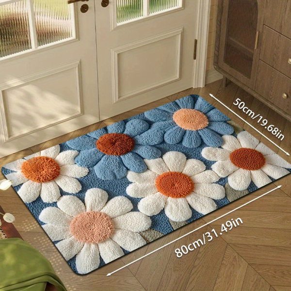 🌼 دعاسة زهرية ناعمة – بتصميم أزرق وأبيض أنيق 🌼 أضف لمسة انتعاش وبهجة لبيتك مع دعاسة فاخرة من البوليستر، بتصميم أقحوان زاهي، ناعمة وآمنة ضد الانزلاق. ✅ قماش ناعم ومنفوش يمنح إحساس مريح تحت القدم. ✅ تصميم زهور نابض بالحياة يزين أي مساحة في المنزل. ✅ قاعدة مانعة للانزلاق لثبات وأمان أكبر. ✅ قابلة للغسيل في الغسالة للحفاظ على النظافة بسهولة. ✅ مثالية لحمامك، غرفة النوم، المطبخ، المدخل وحتى غرفة الألعاب. الجمال والراحة يجتمعان في قطعة ديكور واحدة. 🛁✨ - Image 9