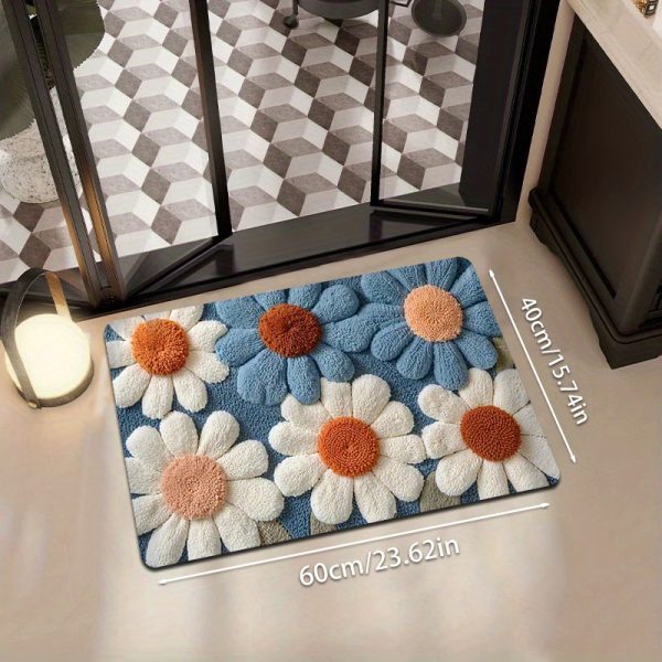 🌼 دعاسة زهرية ناعمة – بتصميم أزرق وأبيض أنيق 🌼 أضف لمسة انتعاش وبهجة لبيتك مع دعاسة فاخرة من البوليستر، بتصميم أقحوان زاهي، ناعمة وآمنة ضد الانزلاق. ✅ قماش ناعم ومنفوش يمنح إحساس مريح تحت القدم. ✅ تصميم زهور نابض بالحياة يزين أي مساحة في المنزل. ✅ قاعدة مانعة للانزلاق لثبات وأمان أكبر. ✅ قابلة للغسيل في الغسالة للحفاظ على النظافة بسهولة. ✅ مثالية لحمامك، غرفة النوم، المطبخ، المدخل وحتى غرفة الألعاب. الجمال والراحة يجتمعان في قطعة ديكور واحدة. 🛁✨ - Image 8